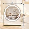 19" LED Vanity Mirror with Lights, LED Makeup Mirror, Smart Touch Control, 3-Color Dimmable Lighting, 360° Adjustable, with Storage Space Stand - 2 of 4
