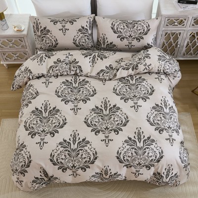Floral Duvet Cover – 100% Cotton Bedding Set with Botanical Print, Soft Lightweight Breathable 3-Piece Set for All Seasons