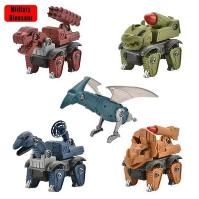 MaseiKar 5 Pack Dinosaur Toys for Kids Age 3+, Take Part Toys Dinosaur STEM Building Toys Set for Toddler