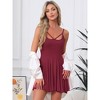 INSPIRE CHIC Women's Nightgown Ruffle Pleated Flowy Babydoll Chemise Camisole Mini Pajama Dress - 2 of 4