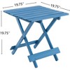 CAVINAS Foldable Square Patio Table,Solid Wood Outdoor Side Table,Space-Saving End Table for Backyard,Balcony,Garden,Blue - 3 of 4