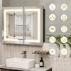 Lighted Medicine Cabinet with Mirror Wall Mounted Bathroom Mirror with Storage - 3 of 4