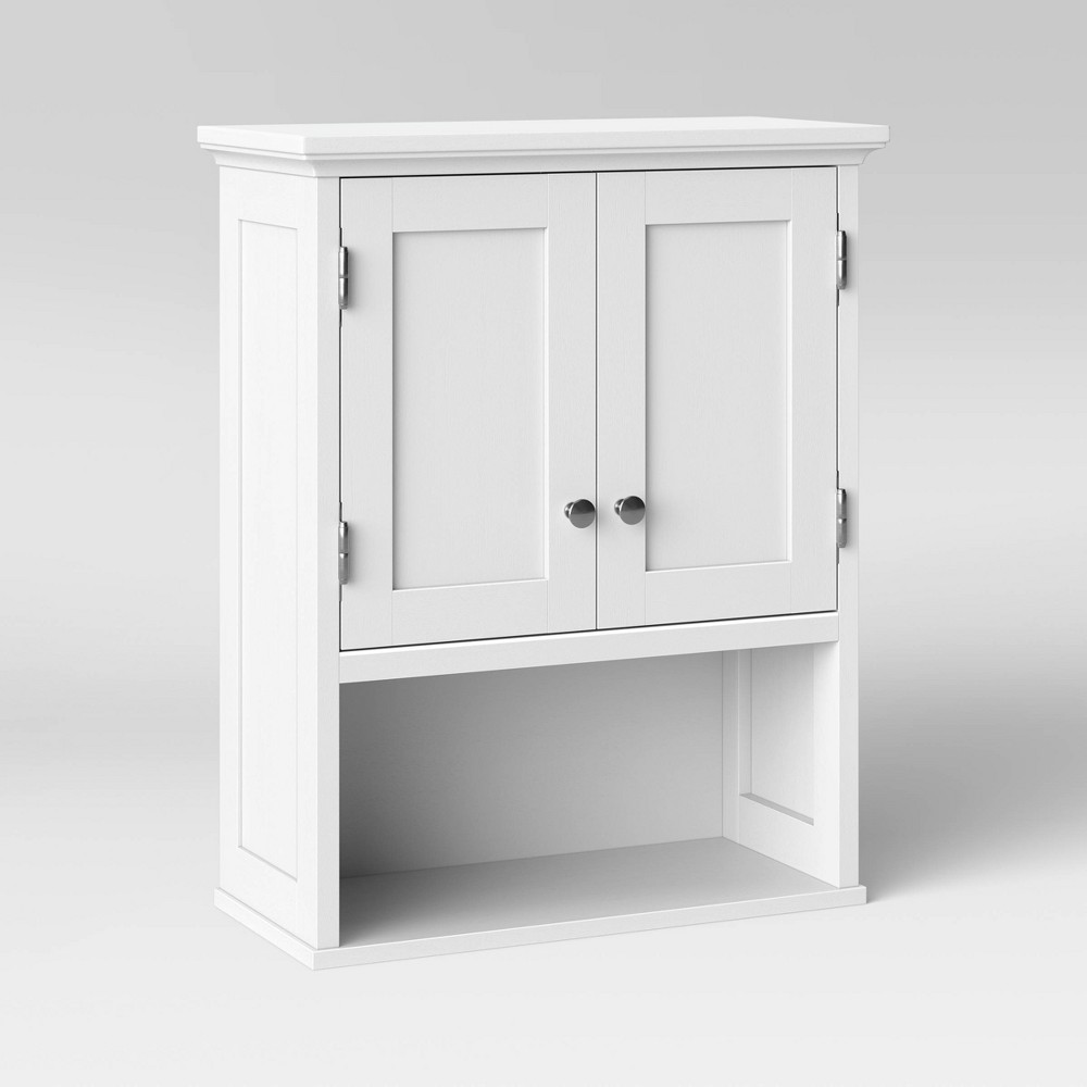 Photos - Other sanitary accessories Wood Wall Cabinet White - Threshold™
