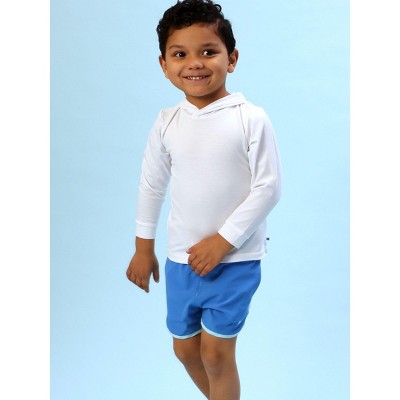 RuggedButts Boys UPF50+ Sun Protected Stretch Dolphin Hem Swim Trunks - Sonic Blue, 6 — фото 3