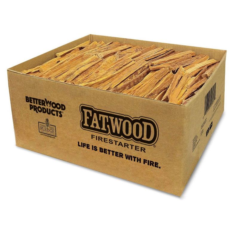 Betterwood Natural Pine Fatwood 50 Pound Firestarter (2 Pack); Campfire, BBQ, or Pellet Stove; Non-Toxic and Water Resistant; Safe and Easy Set- Up, 3 of 8