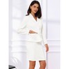 Allegra K Women's Business Suit Collared Button Down Blazer and Pencil Work Skirt Set 2 Pcs - 3 of 4