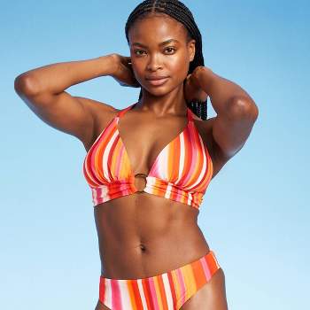 Women's Braided Strap Triangle Longline Bikini Top - Shade & Shore™ Multi  Tropical Print D/dd Cup : Target