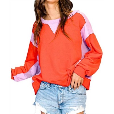 Women's Contrast Color Block Sweatshirt - BUCKETLIST