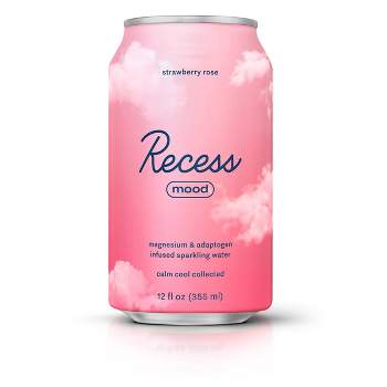 Recess Mood Strawberry Rose Sparkling Water with Magnesium L Threonate - 12 fl oz Can