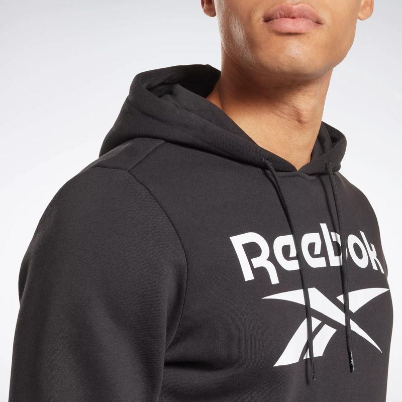 Reebok Identity Fleece Stacked Logo Pullover Hoodie Mens, 5 of 9