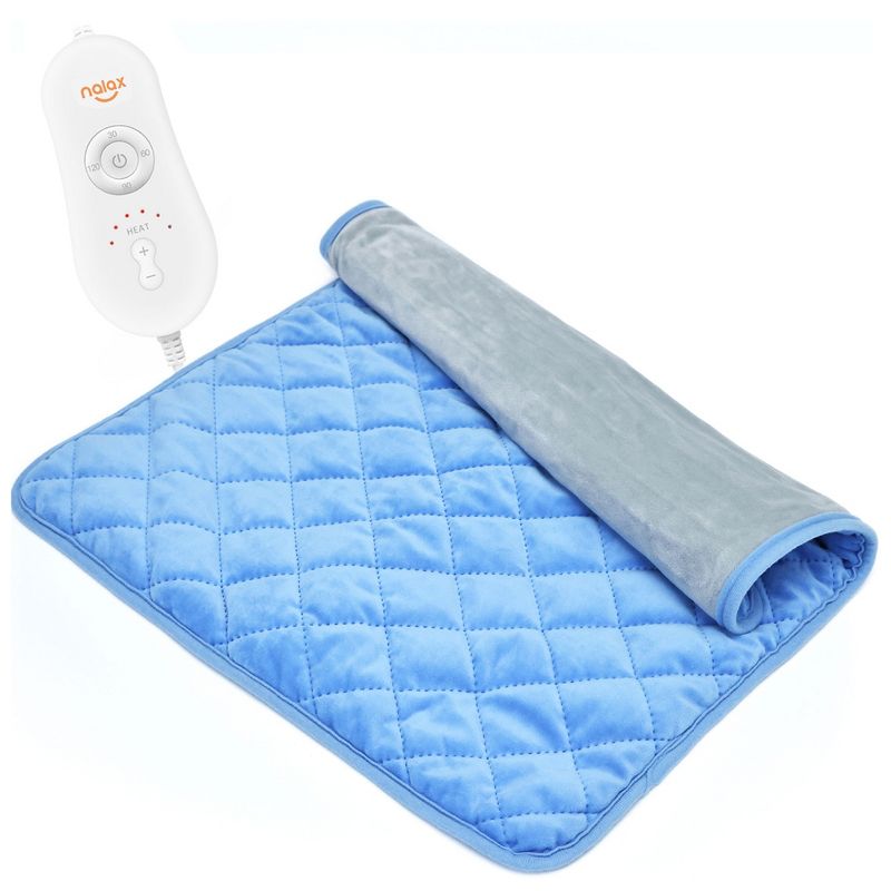 Nalax Weighted Electric Velvet Heating Pad for Back Pain & Cramp Relief with Wired Controller, 6 Heat Settings, and Automatic Shutoff, 1 of 7
