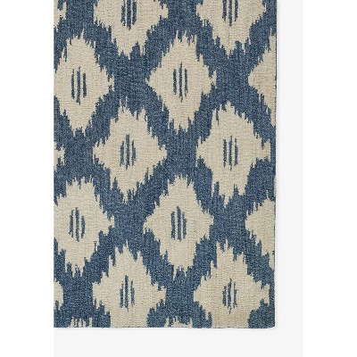 Slate Blue Hand Tufted Wool Ikat Rug, 3'6" x 5'6"