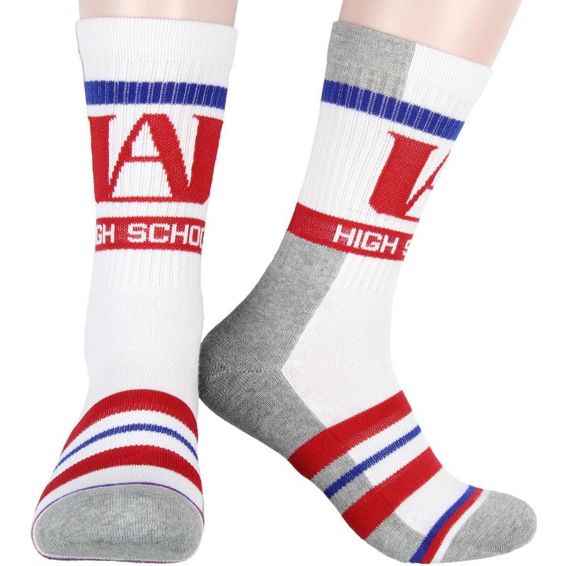 My Hero Academia Socks UA High Design 2 Pack Athletic Adult Crew Socks Multicoloured, 3 of 5