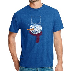 LA Pop Art Snowman Face - Men's Premium Blend Word Art T-Shirt - 1 of 4
