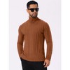INSPIRE CHIC Men's Long Sleeve Solid Color Winter Knitted Turtleneck Pullover Sweater - 4 of 4