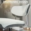 AMERLIFE Swivel Criss Cross Chair with Ottoman Set, Comfy Chair with Corduroy Upholstered Seat, White & Grey - 3 of 4