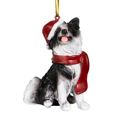 Design Toscano Border Collie Holiday Dog Ornament Sculpture