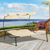 Resenkos Patio Double Chaise Lounge Chair, Outdoor Wheeled Hammock Daybed With Adjustable Canopy and Pillow, - 4 of 4