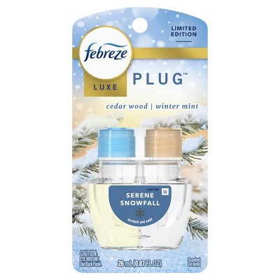 Febreze Plug In Air Freshener, Odor-Fighting Scented Oil Refill, Serene Snowfall, 1 Refill