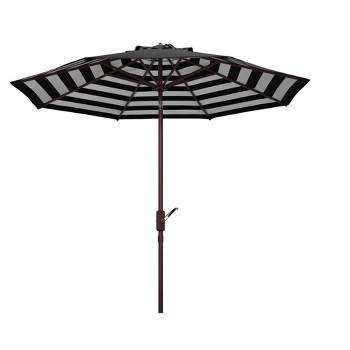 Athens Inside Out Striped 9Ft Crank Outdoor Auto Tilt Patio Outdoor Umbrella  - Safavieh