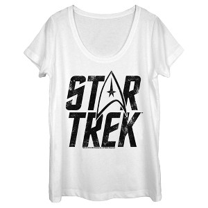 Women's Star Trek: The Original Series Distressed Logo Scoop Neck - 1 of 4