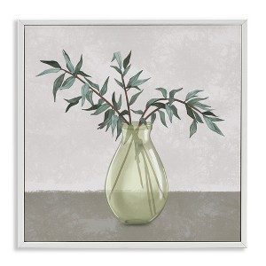 Stupell Industries Vase And Plant Neutral Grey Design, 12" x 12" - 1 of 4