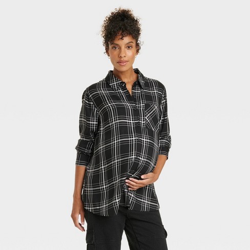 Long Sleeve Casual Woven Maternity Shirts - Isabel Maternity By