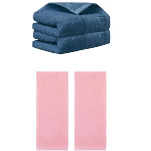 REGALWOVEN 4 Pcs Solid Soft Absorbent Hand Towel for Bathroom 14" x 30" - 1 of 4