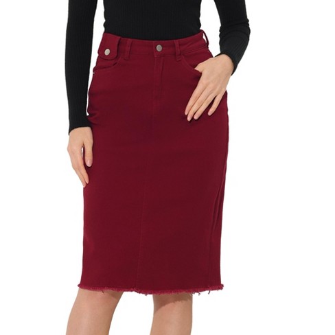 Red denim skirt target sales