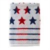 2pc Red White and Stars Hand Towel Set - SKL Home: Cotton Jacquard Terry, Midweight, Machine Washable - 3 of 4