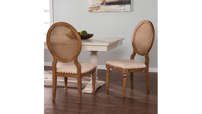 Set of 2 Nista Upholstered Dining Chairs Natural/Cream - Aiden Lane, 2 of 8, play video