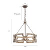 LNC Timeless 3-Light 19.5" Farmhouse/Rustic Small Drum Chandelier, Rustic Bronze and Weathered White Wood Tone - 4 of 4