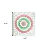 HomeRoots 88" X 84" Green Red And White Floral Cotton Hanging Tapestry - 3 of 4