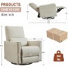 Swivel Rocking Recliner Chair - PU Leather Nursery Glider with Deep Seat & High Backrest for Living Room, Bedroom, Theater - 2 of 4