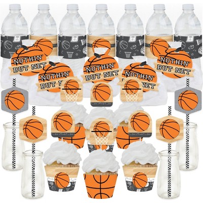 Big Dot of Happiness Nothin’ But Net - Basketball - Baby Shower or Birthday Party Favors and Cupcake Kit - Fabulous Favor Party Pack - 100 Pieces