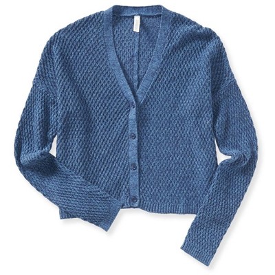 Aeropostale Womens Diamond Honeycomb Cardigan Sweater