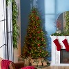 National Tree Company Feel Real Montgomery Clear Prelit Flat Back Half Christmas Tree with Clear Lights & Metal Base, Hinged Easy Assembly - image 2 of 4