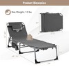Costway 2 PCS Outdoor Folding Chaise 5-Position Lounge Chair with Adjustable Footrest Pink/Gray/Dark Pink/Navy Blue - 3 of 4