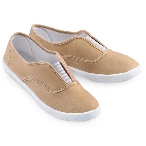 Collections Etc Striped Slip-on Sneakers Wide - 1 of 3
