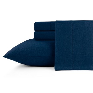 Pointehaven 180 GSM Brushed Cotton Solid Soft Flannel Deep Pocket Oversized Sheet Set - 1 of 4