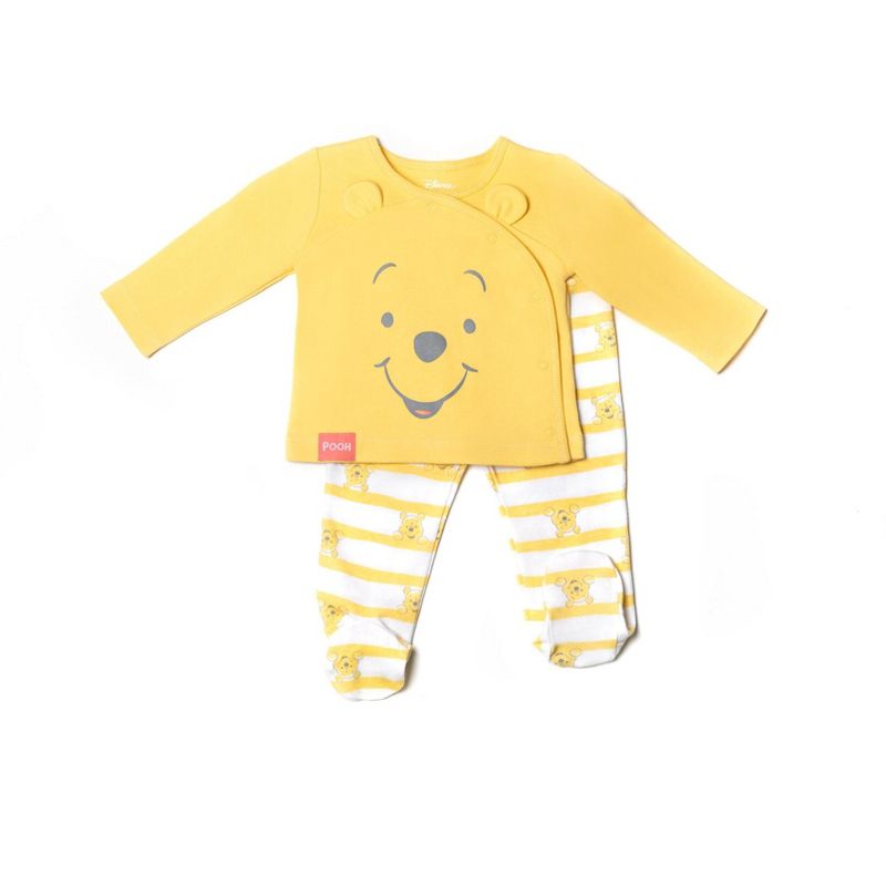 Disney Winnie the Pooh Tigger Baby 3 Piece Snap Jacket Footed Pant Hat Set Newborn to Infant, 2 of 9