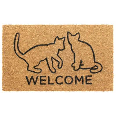 Raj Tufted Cats Welcome Doormat Black