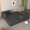 Grungis Convertible Sleeper Sofa Bed with Cylindrical Pillow,Corduroy Folding Mattress Couch with Fixed-Shape Frame,Floor Sofa for Living Room - 3 of 4