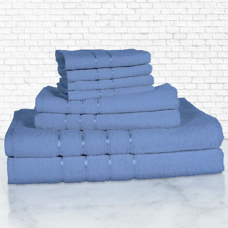 Hastings Home 8-pc Cotton Towel Set - Blue, 4 of 6