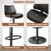 Gikpal Swivel Barstools for Kitchen Island with Bentwood Back & Leather Seat, Counter Height Bar Chair with Back & Footrest, for Kitchen, Dining Room - 4 of 4
