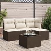 vidaXL Garden Sofa Set Brown PE Rattan, Powder-Coated Steel, Tempered Glass - 2 of 4