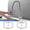 MAYEERTY Kitchen Faucet with Pull Down Sprayer and 4 Sprayer Modes Single Handle Commercial Spring Kitchen Sink Brushed Nickel 1 or 3 Hole - 2 of 4