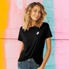 Dalix Ghost Embroidered Cotton Relaxed Fit Short Sleeve Crewneck Tee Shirt Women - 2 of 4