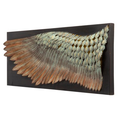 Verdigris Bronze Wing of Icarus Metal Wall Sculpture