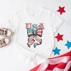 Simply Sage Market Coquette USA Bow Grunge Short Sleeve Tee - 3 of 4
